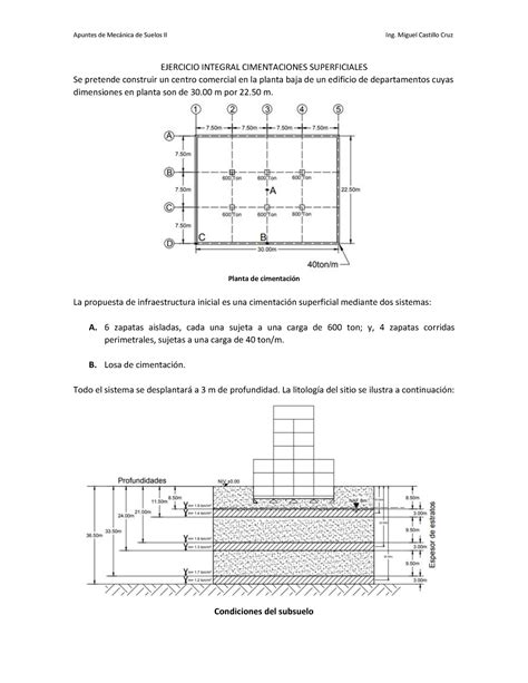 Ejercicio Integral Cimentaciones Superficiales MCC Apuntes De Mec