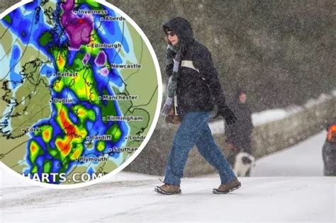 Weather map shows UK storm will bring '3cm of snow per hour' in days ...