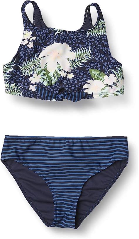 Roxy Heaven Wave Crop Top Bikini Set For Girls ERGX Roxy Amazon Co Uk Clothing