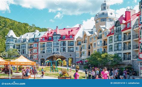 Sightseeing Views By Cable Car At Mont Tremblant Ski Resort In Summer