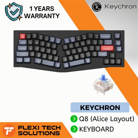 Keychron Q Alice Layout Hot Swap Rgb Fully Assembled Carbon Black Mechanical Keyboard Flexi
