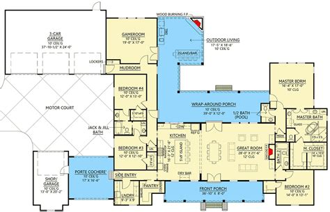 Porte Cochere Modern House Plans - House Design Ideas