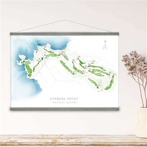 Cypress Point Golf Course Map, Watercolor Style Golf Layout of Course ...