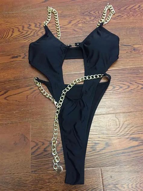 FREE SHIPPING Women High Cut Bodysuits One Piece Swimsuit Female Deep V Neck Ring Bikini Set JKP3711