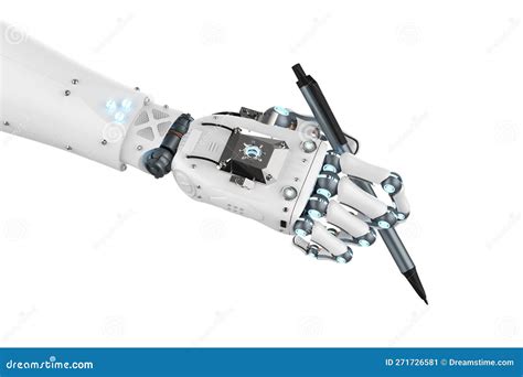 Robot Writing A Letter Using Artificial Intelligence Royalty Free