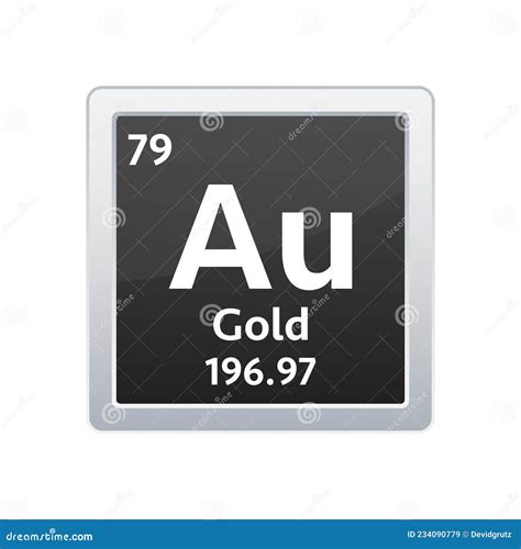 Gold Symbol Chemical Element Of The Periodic Table Stock Vector