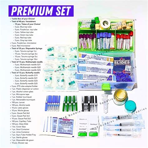 Med Buddies Phlebotomy Kit Phleb Tackle Retdems Set Complete Set For