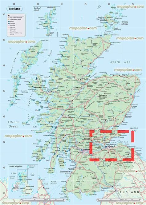 Edinburgh maps - Top tourist attractions - Free, printable city street ...