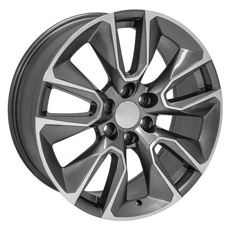 22 inch Gunmetal Machined Rims fit Chevrolet Silverado 1500 CV32 22x9 ...