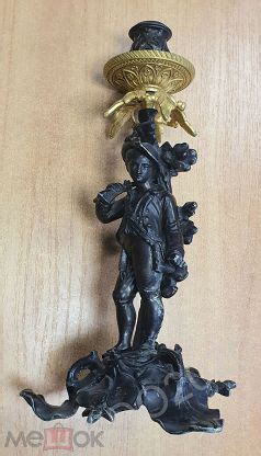 отложен для Olegoleg66 Подсвечник старинный ОХОТНИК тяжметалл золочение ...