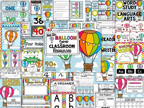 Over Hot Air Balloon Themed Classroom Resources Everything From Calendar Pieces Nametags