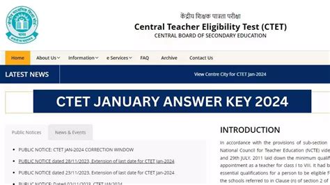 Ctet Answer Key 2024 Ctet January 2024 Answer Key Released Soon At