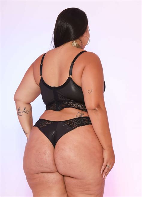 Conjunto Plus Size Cirre Renda Seduction Preto Mais Que Lingerie