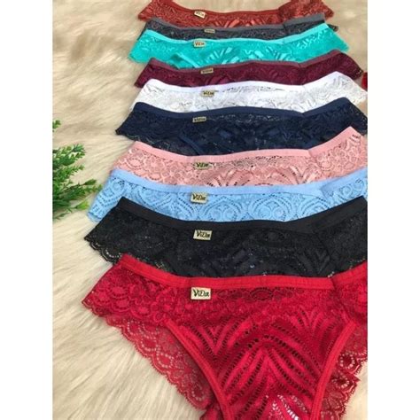 Calcinhas Fio Dental Renda Sexy Thamiris Lingerie Sensual Kit Calcinha Shopee Brasil