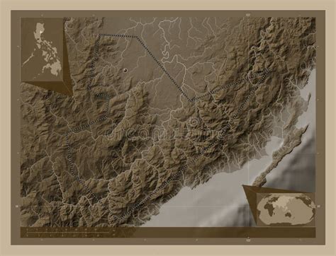 Quirino Philippines Sepia Capital Stock Illustration Illustration