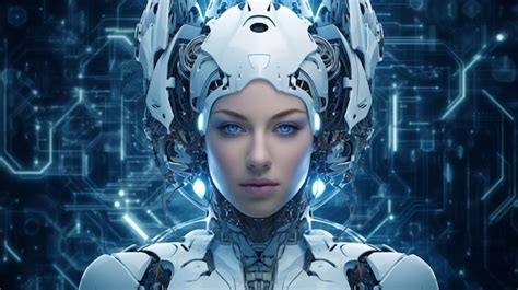 Premium Photo Generative Ai With A Female Cyborg In The Background