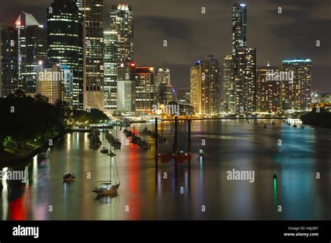 Brisbane night view Stock Photo - Alamy