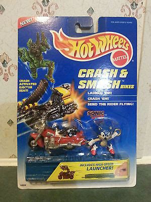 Sega Sonic The Hedgehog Crash And Smash Bike Hot Wheels Mattel New In Box