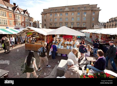 Cambridge Market Square Cambridge England Uk Stock Photo 61039568 Alamy