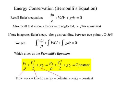 Ppt Energy Conservation Bernoullis Equation Powerpoint Presentation Id224037