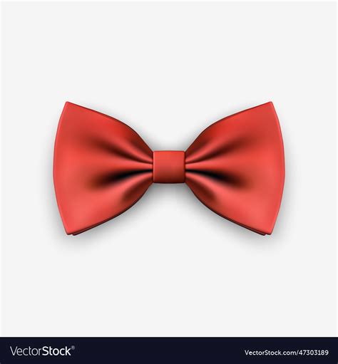 3d realistic red bow tie icon closeup Royalty Free Vector