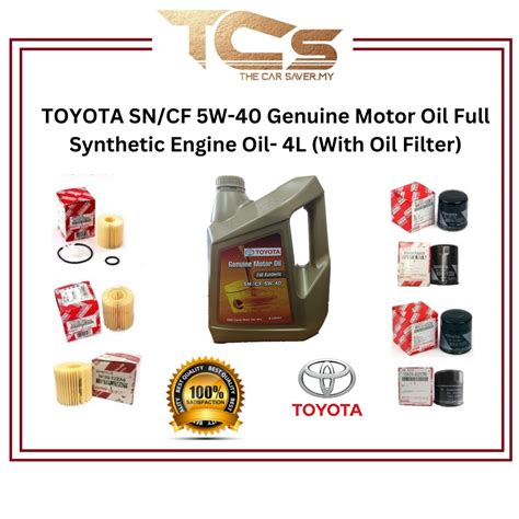 TOYOTA SN CF 5W 40 Genuine Motor Oil Full Synthetic Engine Oil 4L