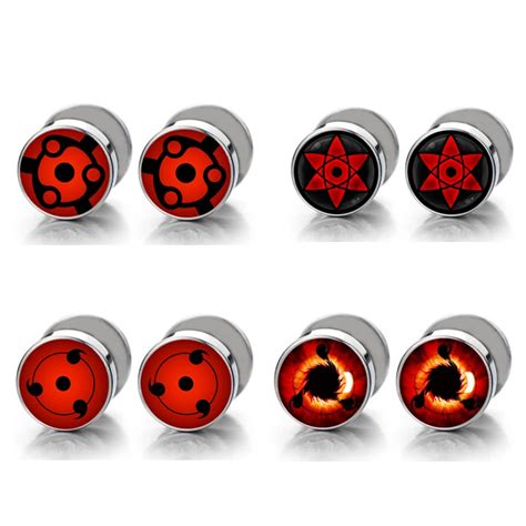 Naruto Sharingan Fake Ear Plug Cartilage Tragus Earring For Women Men