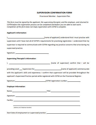 Free Supervision Form Samples In Ms Word Pdf