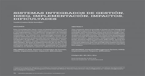 Sistemas Integrados De GestiÓn Hseq ImplementaciÓn [pdf Document]