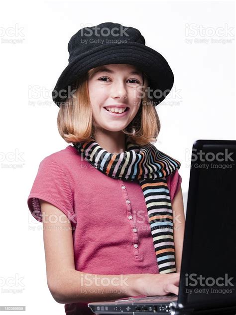 Computer Girl Stock Photo Download Image Now Adolescence Back To