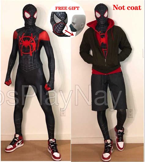Spider Man Costume Miles Morales Spiderman Cosplay Costume ...