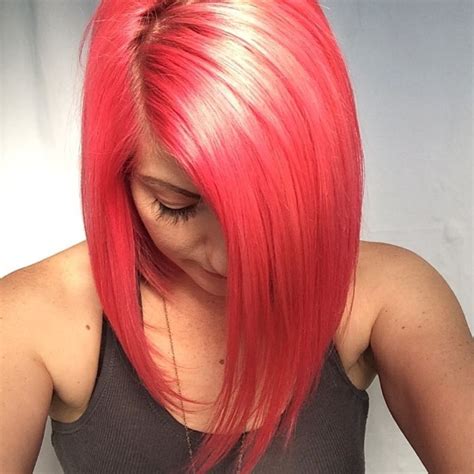 Pinkish Red Coral Hair Coral Hair Color Hair