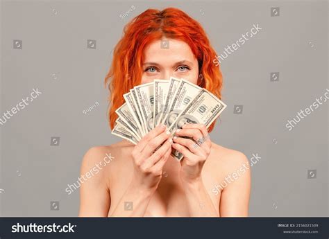 Naked Woman Money Red Hair Blue Stock Photo Shutterstock