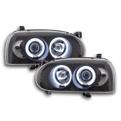 Phares Angel Eyes Ccfl Vw Golf Noir