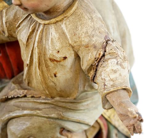 Scultore Del Xix Secolo Madonna Ausiliatrice Con Bambino Scultura In