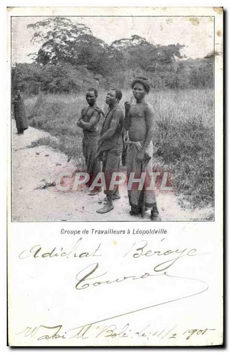 Carte Postale Ancienne Congo Belge Groupe De Travailleurs A