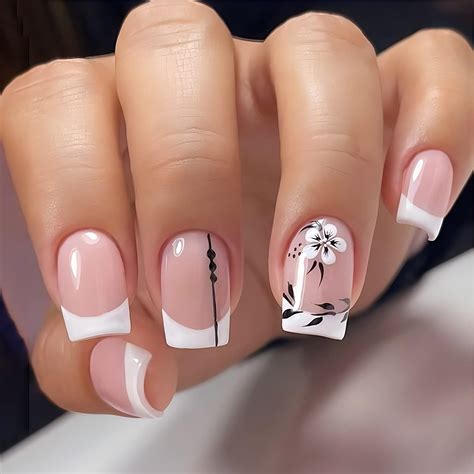 Amazon Short Fake Nails Square Press On Nails Nude Pink False