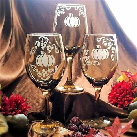 Pumpkin Patch Wine Glasses Glass Etching Supplies Superstore