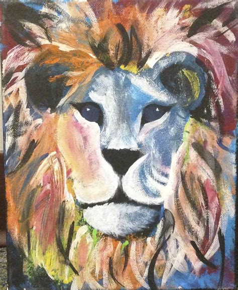 Pin By Shannon Fulton On Big Little Crafts Colorful Lion Painting