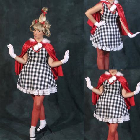Cindy Lou Who Costume Red Outfit With Cape And Gloves Mermaidcosplay