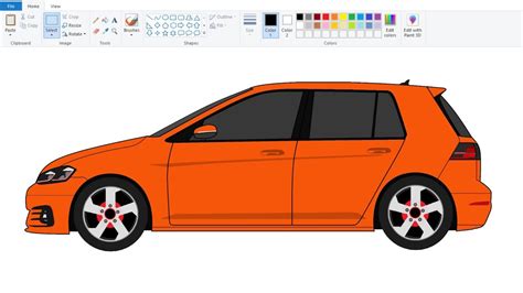 How To Draw Car In Computer Using Ms Paint Car Drawing Tutorial