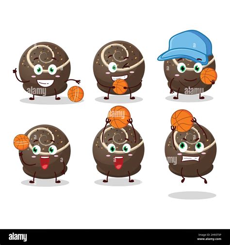 Talented Truffle Chocolate Candy Cartoon Character As A Basketball