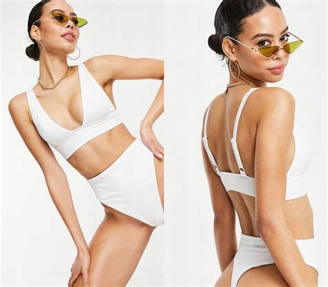 ASO DESIGN BIAŁY GŁADKI BIKINI TOP 38 12093836920 oficjalne archiwum Allegro