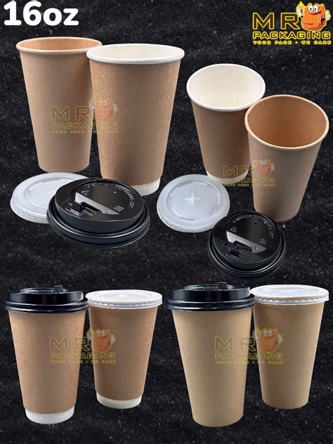 Paper Cup 8oz 12oz 16oz Lid Single Double Wall Ripple Disposable