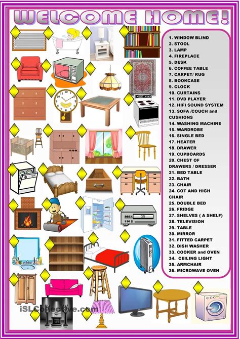 Móveis Da Casa Em Inglês - Moveis Da Casa Em Ingles - BRAINCP
