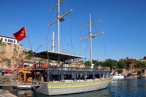 Antalya Turkey July Cruise Ships In The Old City Marina