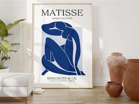 Blue Matisse Print Henri Matisse Wall Art Matisse Blue Nude Woman