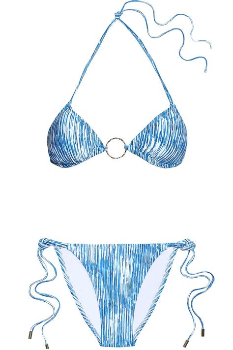 MELISSA ODABASH Miami Printed Triangle Bikini THE OUTNET