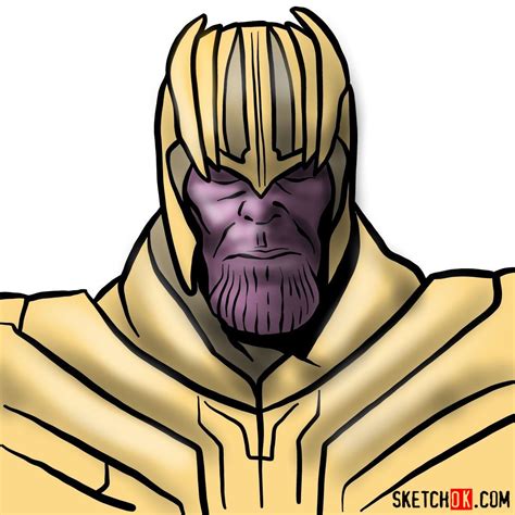 How To Draw Thanos In His Golden Helmet Step By Step Drawing