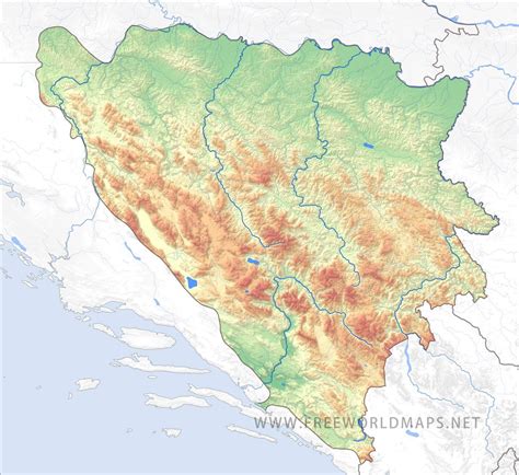 Bosnia Physical Map